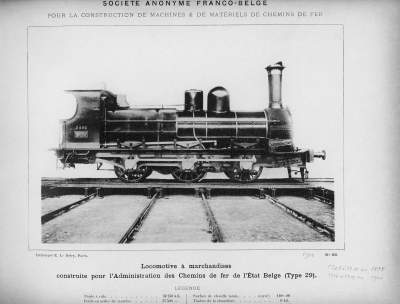 <b>Locomotive à marchandises</b><br>construite pour l'Administration des Chemins de fer de l'Etat Belge)<br>(type 29)